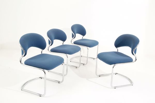 Four steel chairs