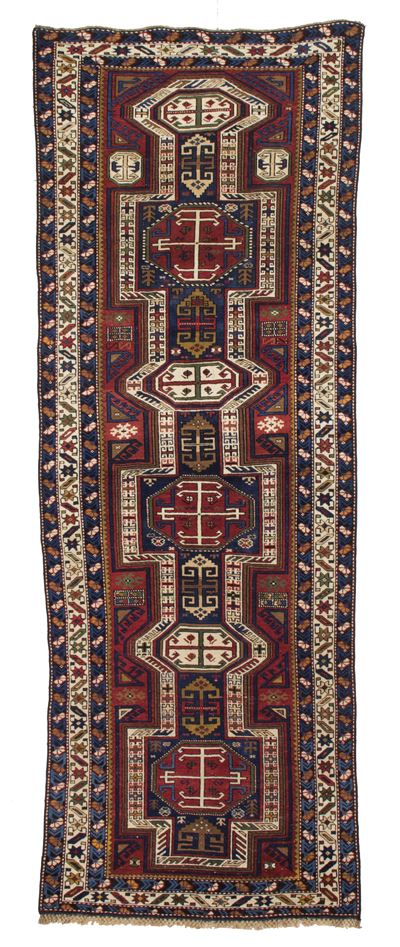 Tappeto Baku Orduch, Caucaso, fine XIX secolo, 323x120 cm