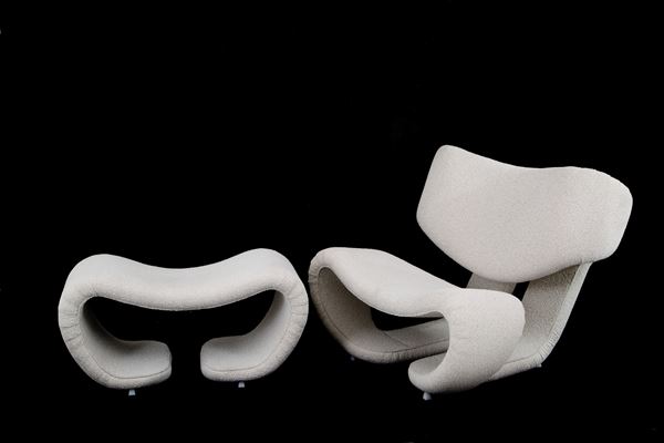 VITTORIO  INTROINI - Armchair with footrest for SAPORITI