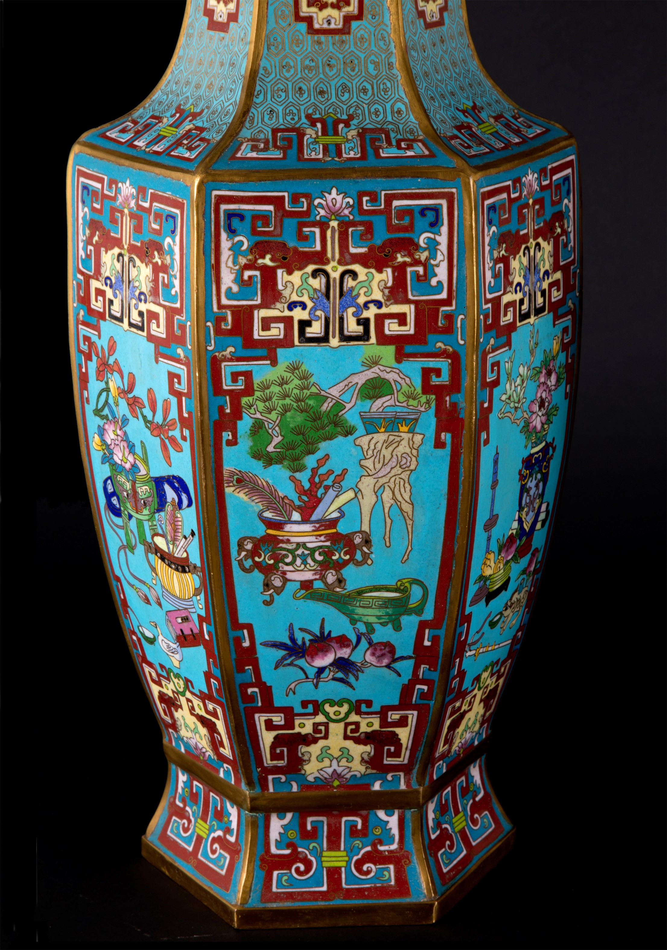 Coppia di vasi cloisonné