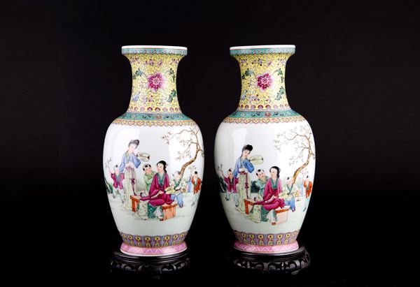 Pair of porcelain vases