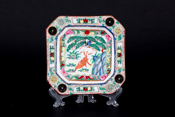 Square porcelain plate