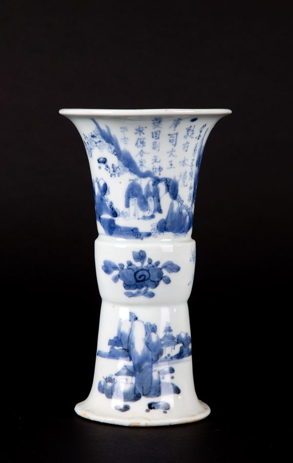 Vaso a tromba "PAESAGGIO ANIMATO"