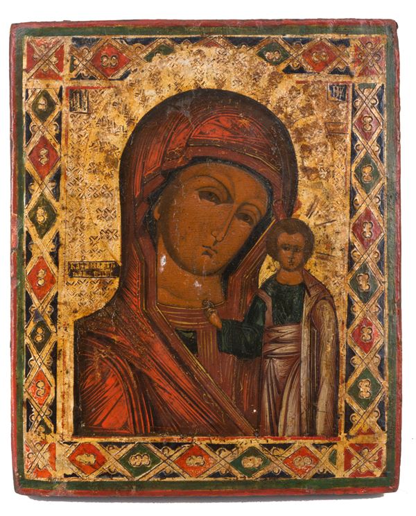 Gold background icon "MADONNA WITH CHILD"
