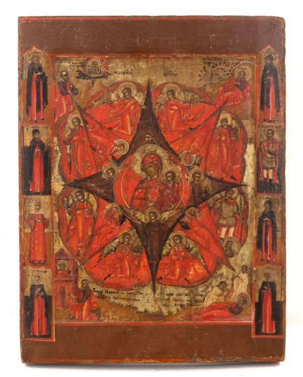 Icon "VIRGIN AND CHILD, ANGELS AND SAINTS"