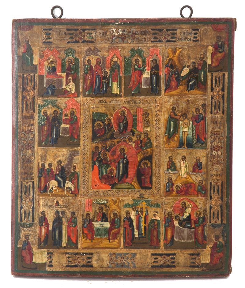 Icona Fondo Oro "le Dodici Grandi Feste"