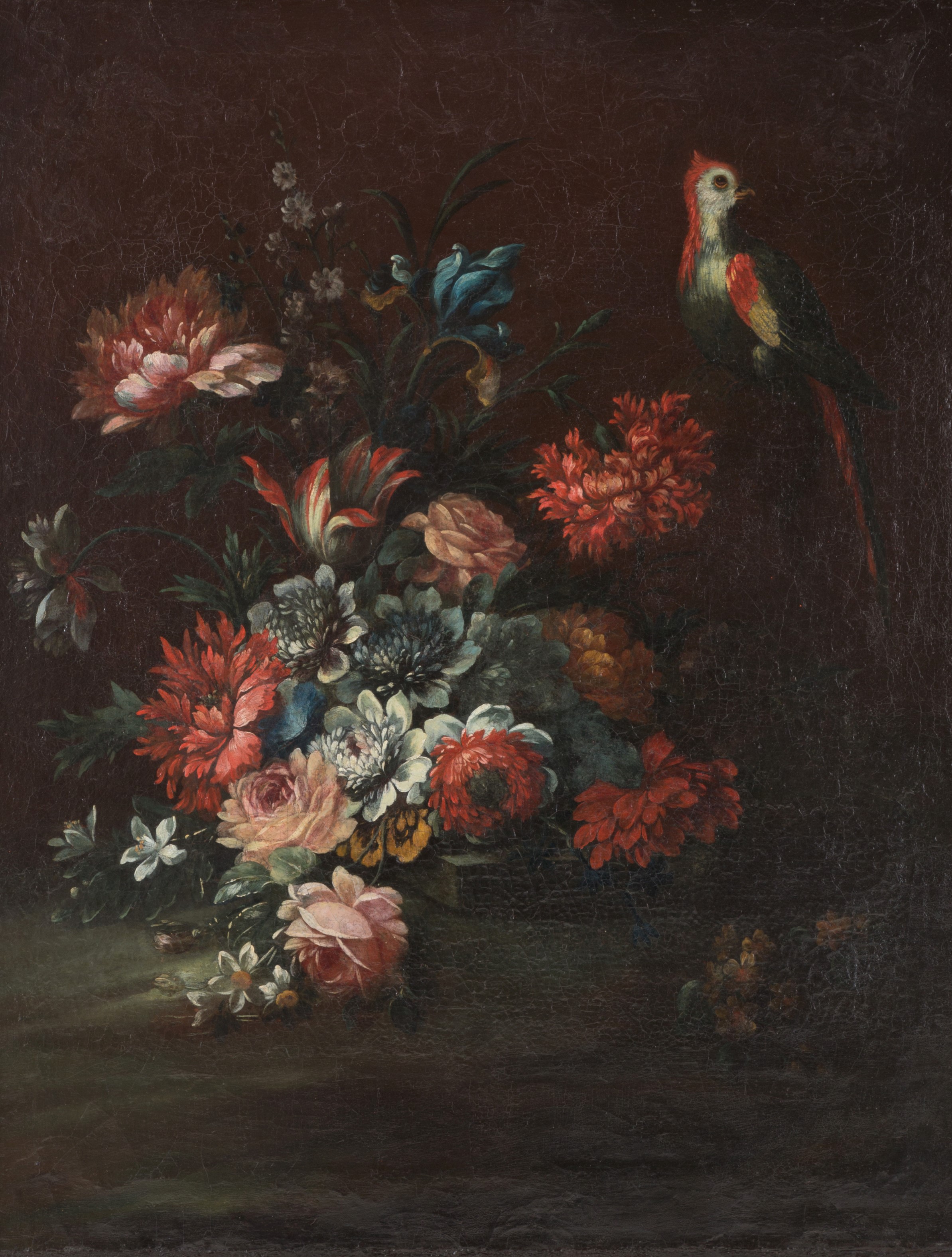 Dipinto "fiori con Pappagallo"
