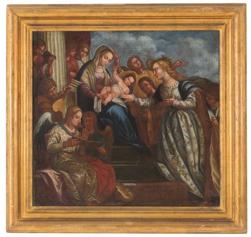 Dipinto "matrimonio Misitico di Santa Caterina"