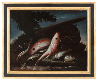 Dipinto "natura Morta con Pesci"