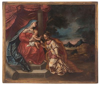 Dipinto "matrimonio Misitico di Santa Caterina"
