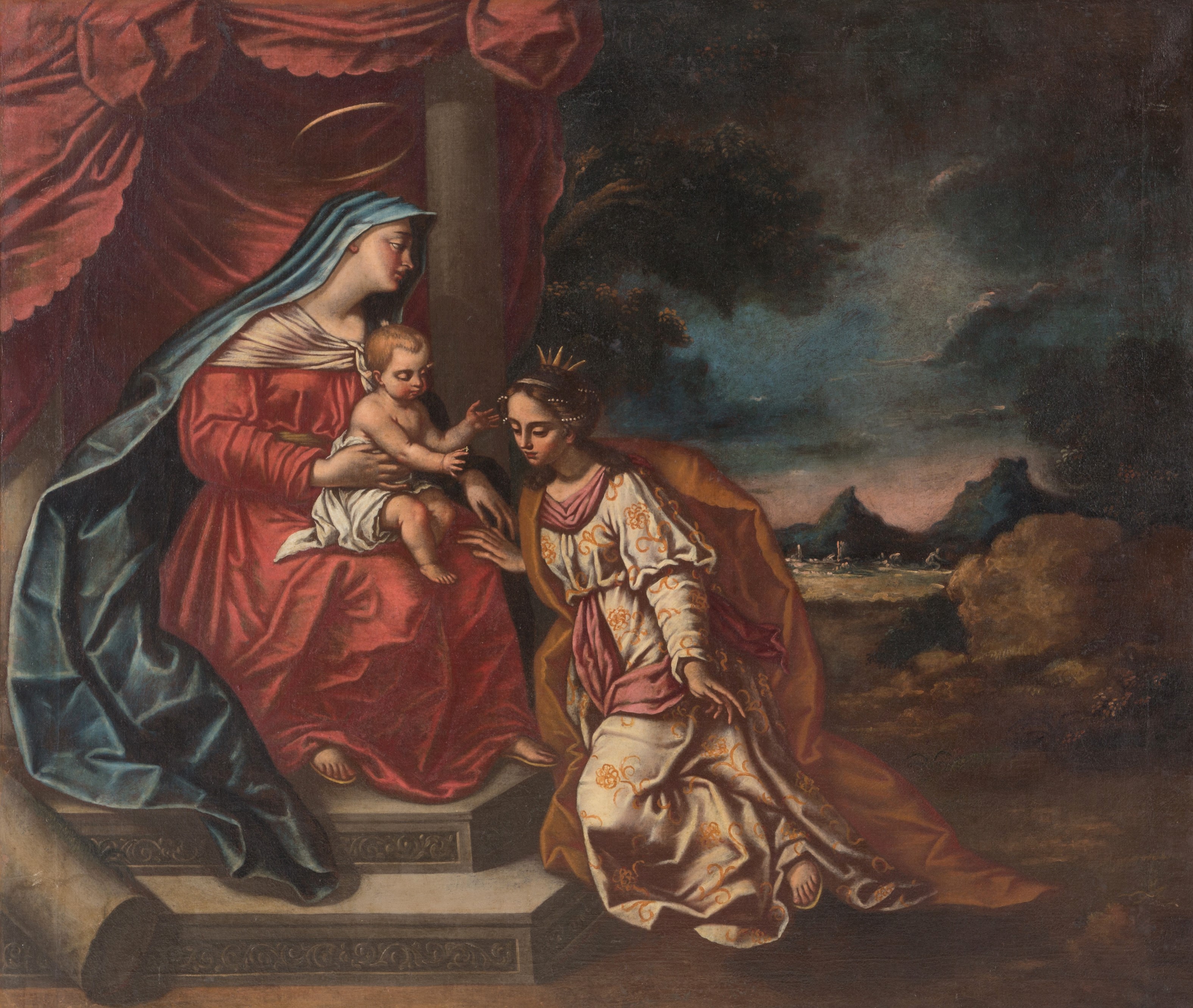 Dipinto "matrimonio Misitico di Santa Caterina"