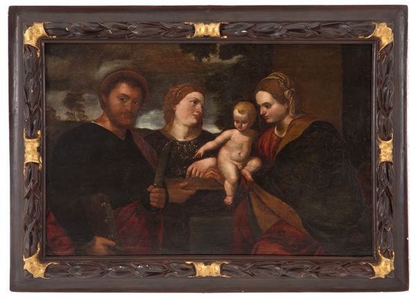 Dipinto "MADONNA CON BAMBINO E SANTI"