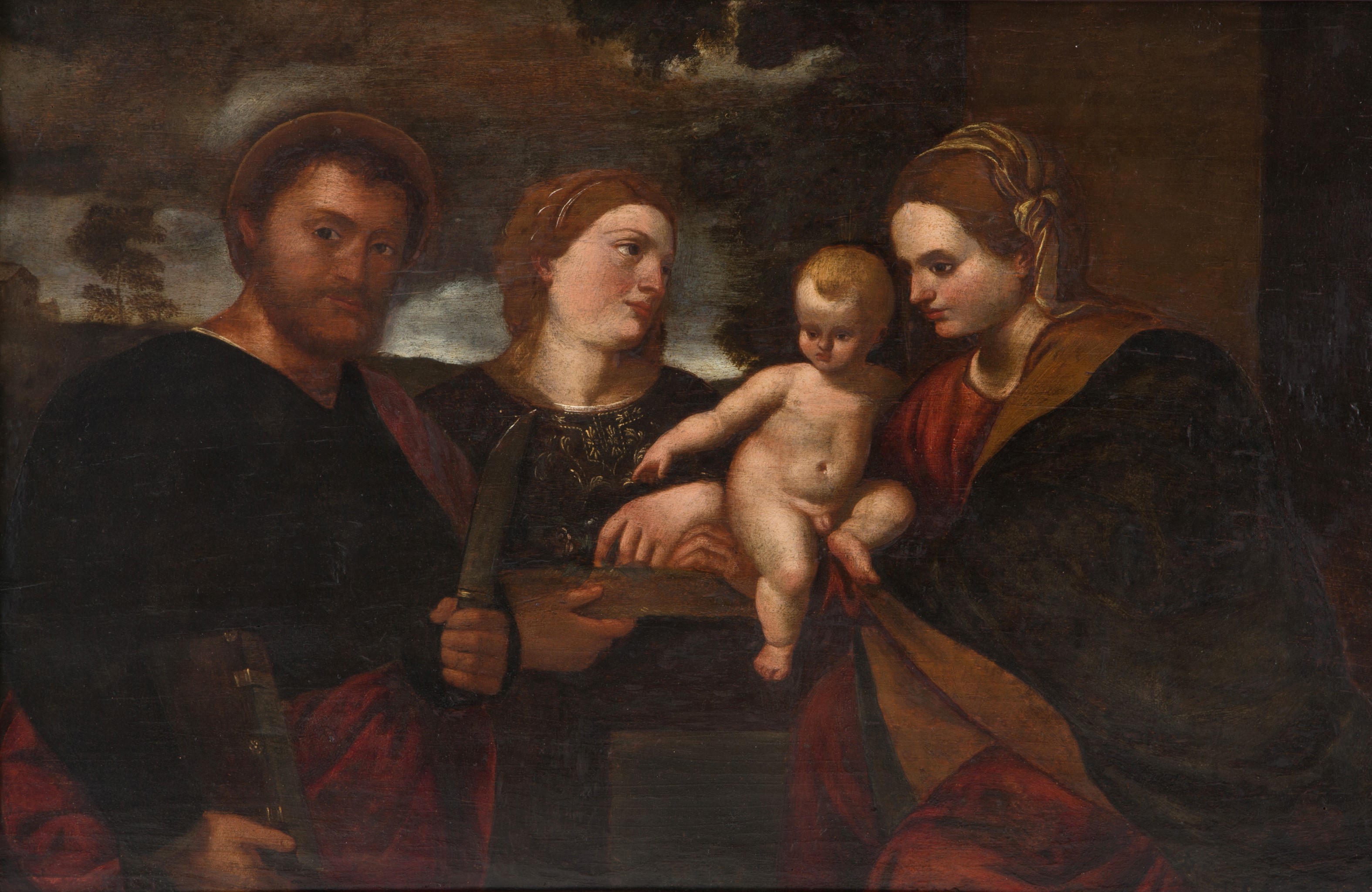 Dipinto "madonna con Bambino e Santi"
