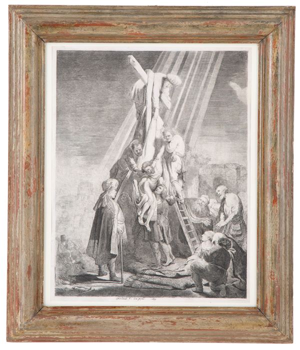 Engraving "DEPOSITION FROM THE CROSS"