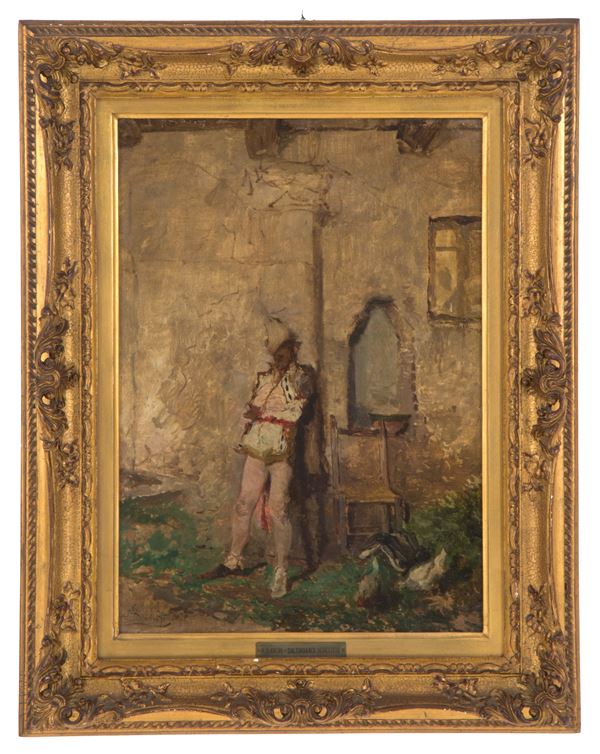 MOSE' BIANCHI - Painting "SALTIMBANCO"