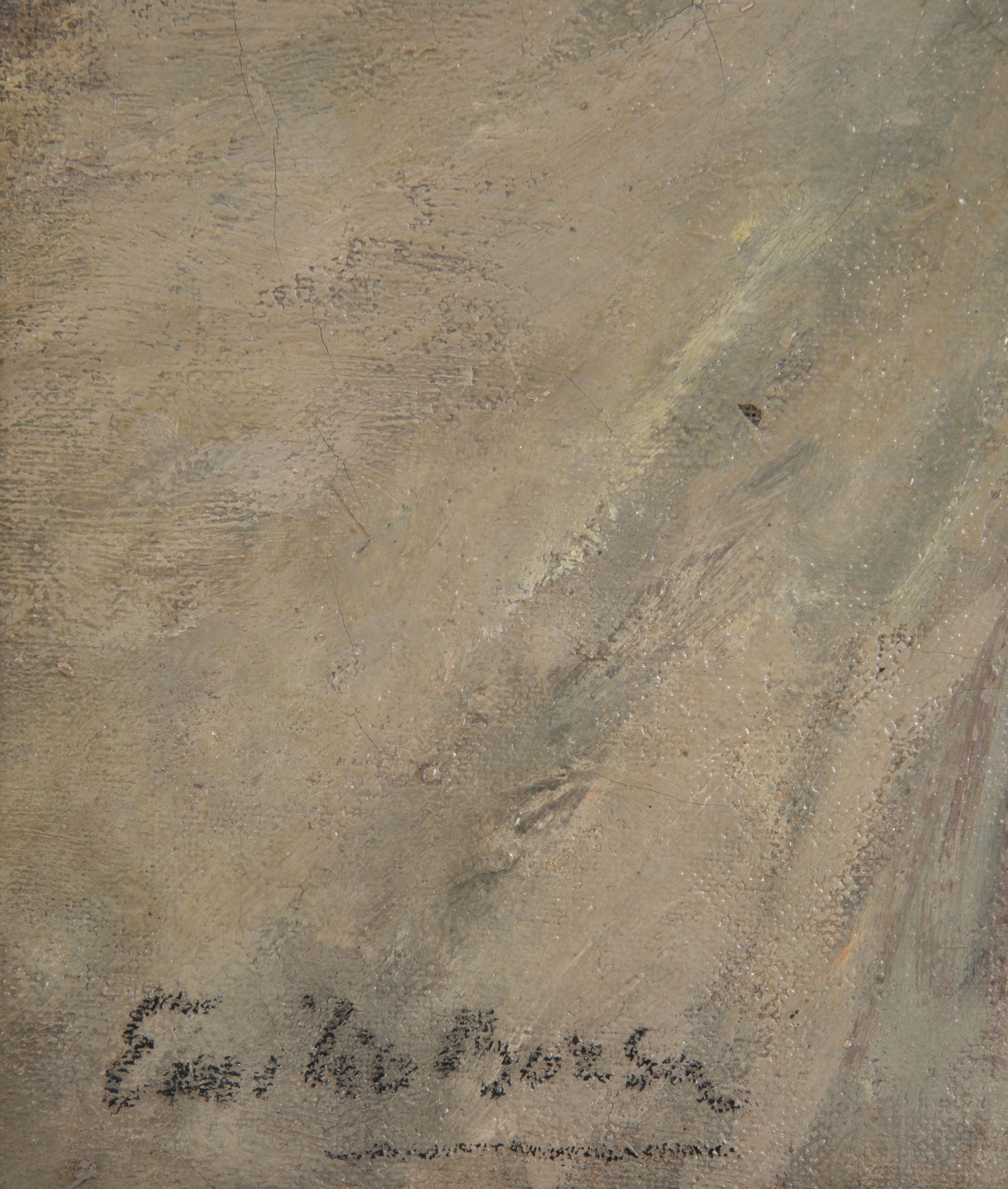 Emilio Borsa - Dipinto "viottolo con Carro"