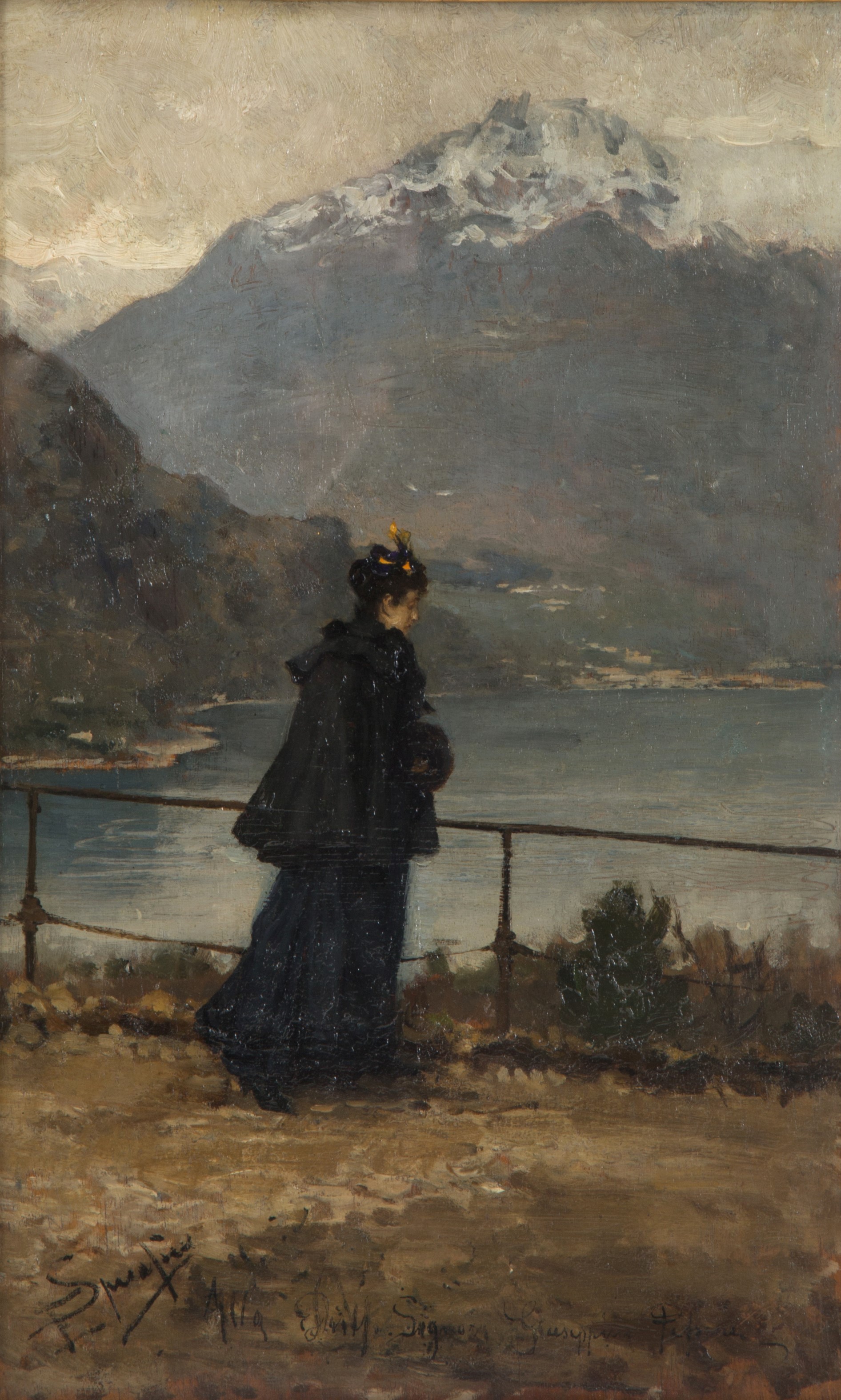 Eugenio Spreafico - Dipinto "donna al Lago"