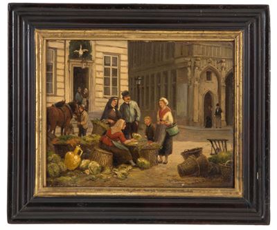 Dipinto "scena di Mercato"