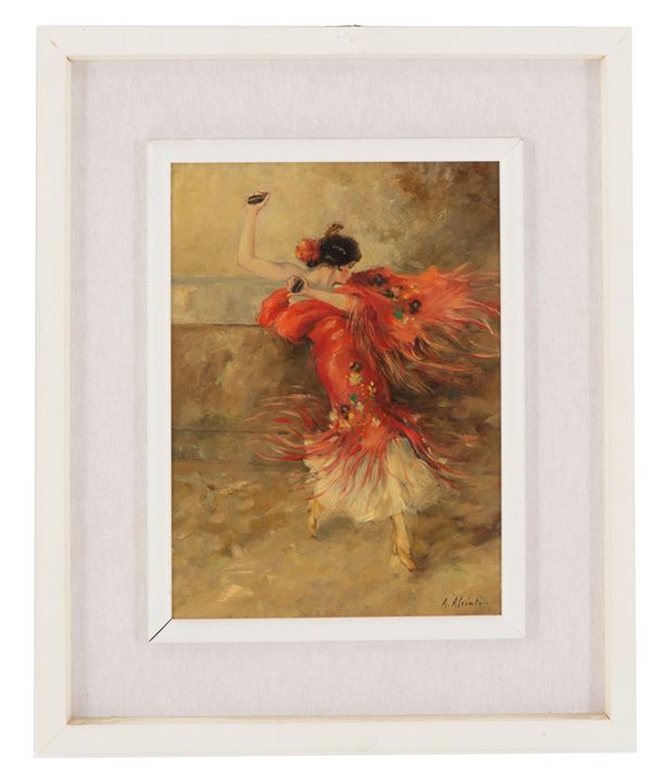 AMBROGIO ANTONIO ALCIATI - Painting "DANCER WITH CASTANETS"