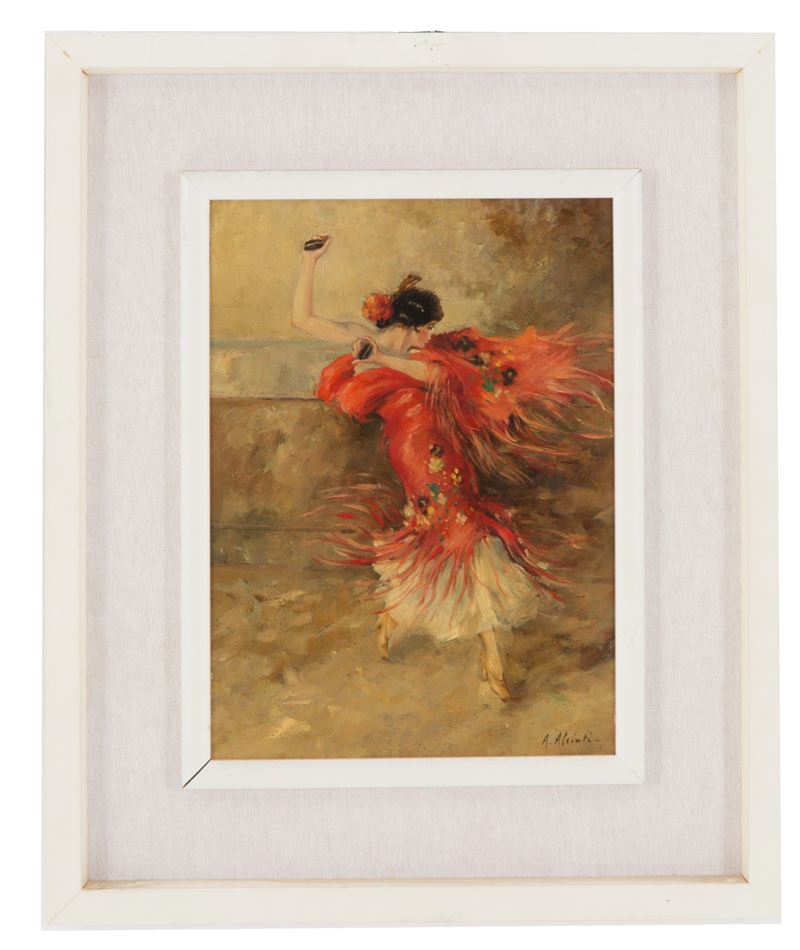 Ambrogio Antonio Alciati - Dipinto "ballerina con Nacchere"