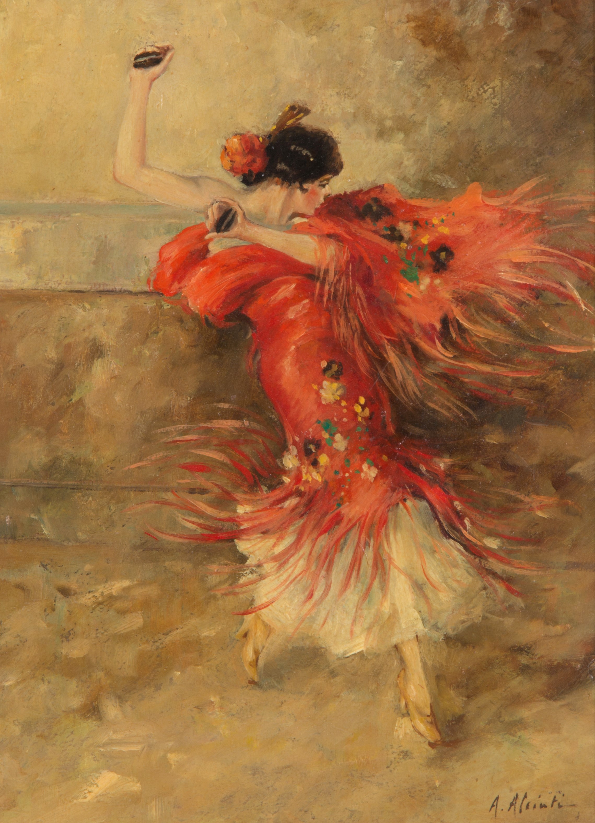 Ambrogio Antonio Alciati - Dipinto "ballerina con Nacchere"