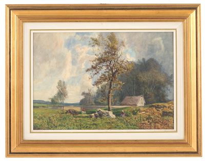 Acquarello ''paesaggio con Stagno'