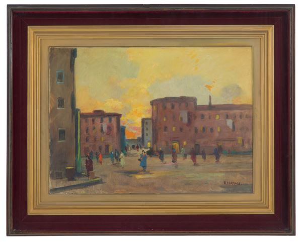 RENATO NATALI - Painting "SQUARE WITH CHARACTERS"