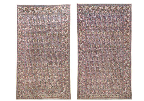 Coppia di tappeti Kirman con disegno Botteh. Persia