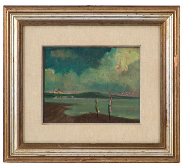 PAOLO SIGNORONI - Painting "VIEW OF THE LAKE"