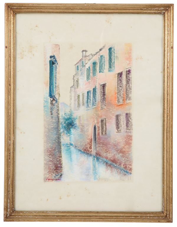 PAOLO VENEZIANI - Pastel "GLIMPSE OF VENICE"