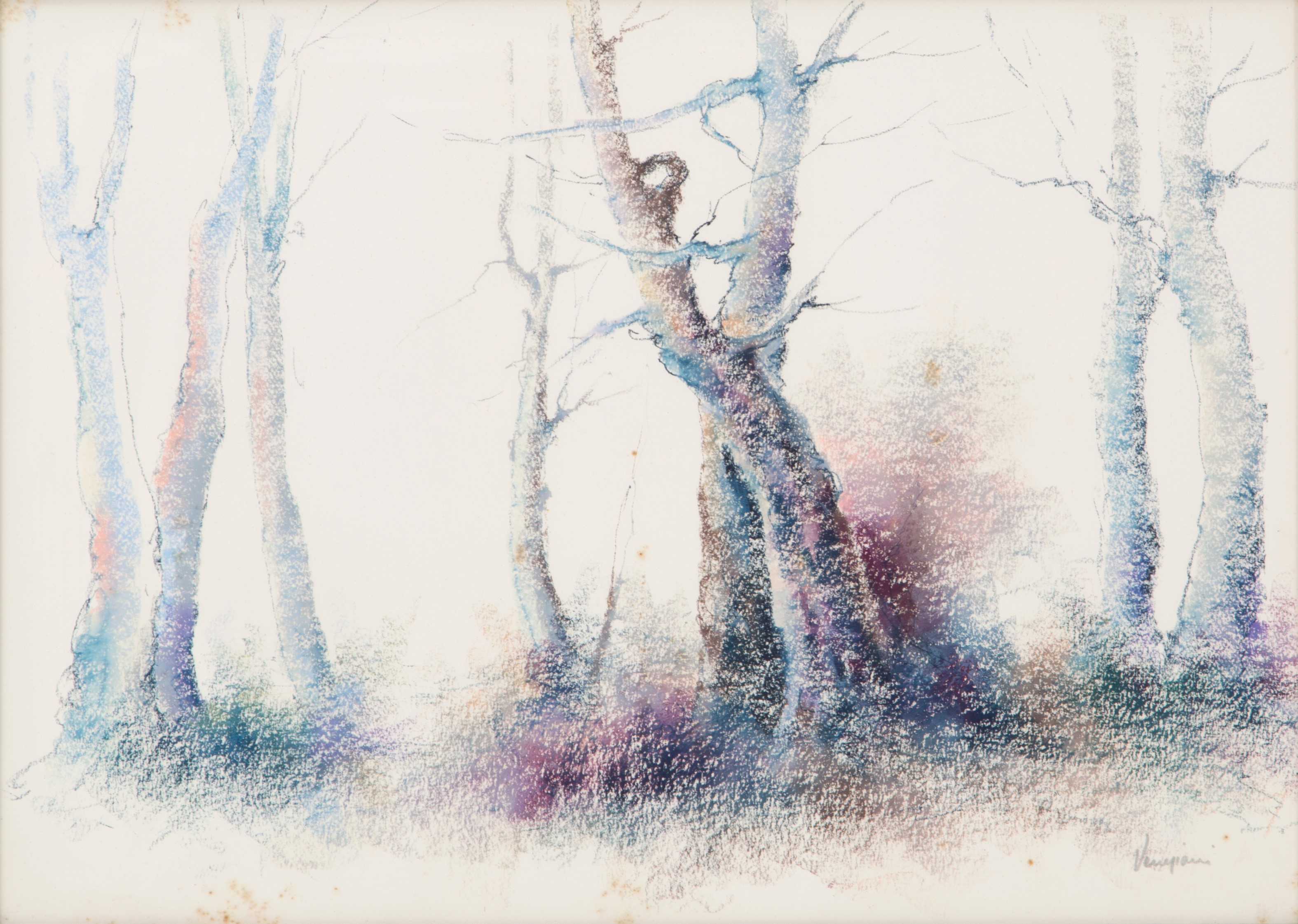 Paolo Veneziani - Pastello "paesaggio Invernale"