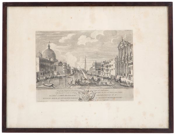 MARCO SEBASTIANO GIAMPICCOLI - Etching "VIEW OF THE GRAND CANAL"
