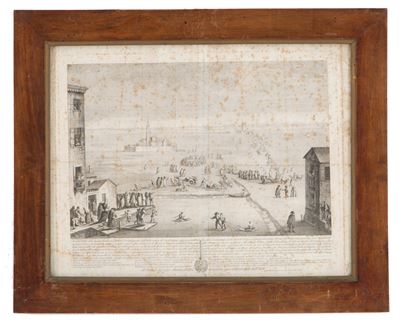 Acquaforte "veduta delle Lagune Venete con L'isola di San Secondo Presa Dall'imboccatura di Canar...