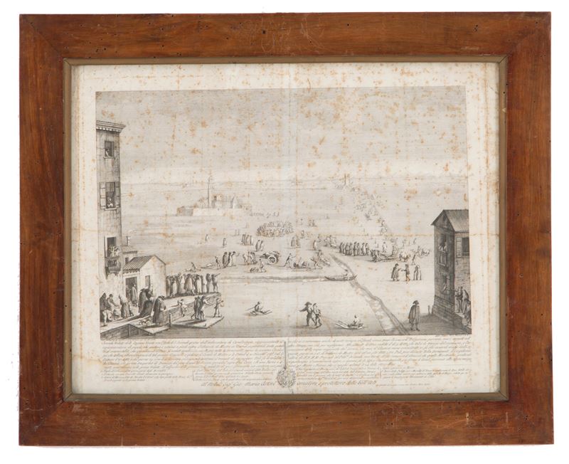 Teodoro Viero - Acquaforte "veduta delle Lagune Venete con L'isola di San Secondo Presa Dall'imbo...