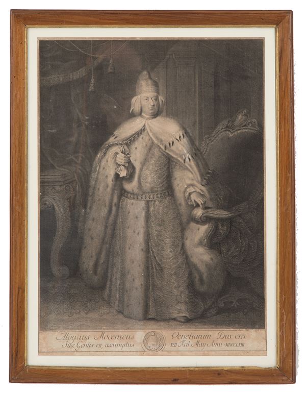MARCO ALVISE PITTERI - Etching "PORTRAIT OF THE DOGE ALVISE MOCENIGO"