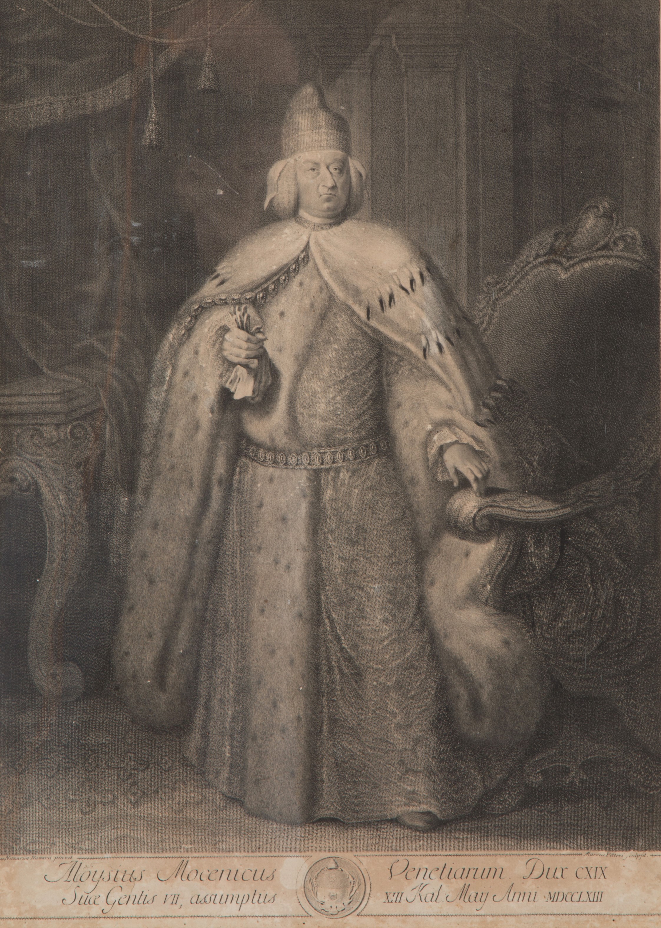Marco Alvise Pitteri - Acquaforte "ritratto del Doge Alvise Mocenigo"