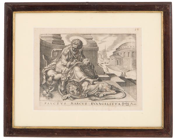 PHILIP GALLE - Acquaforte "SAN MARCO EVANGELISTA"