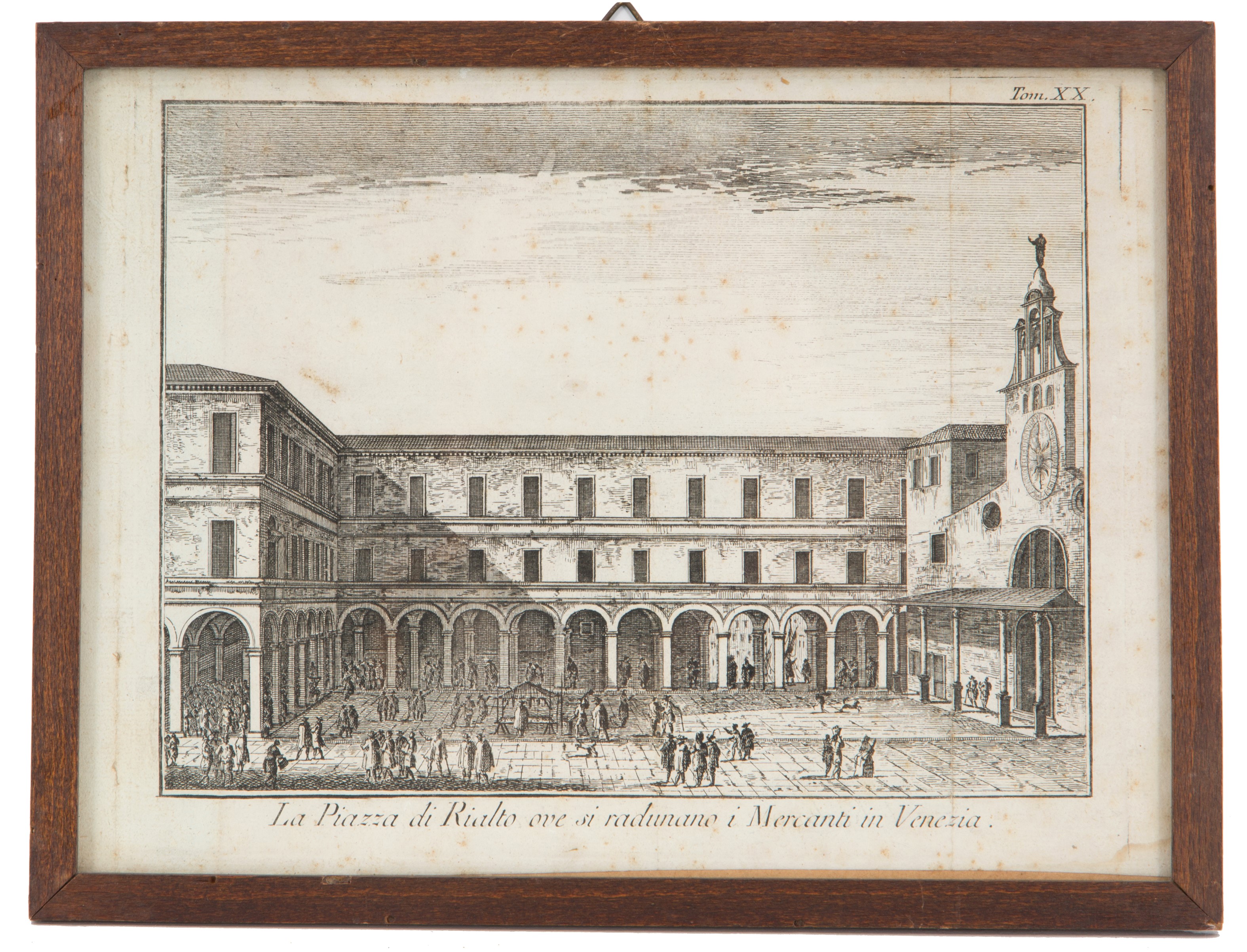 Coppia di Piccole Acqueforti "piazza e Ponte di Rialto"