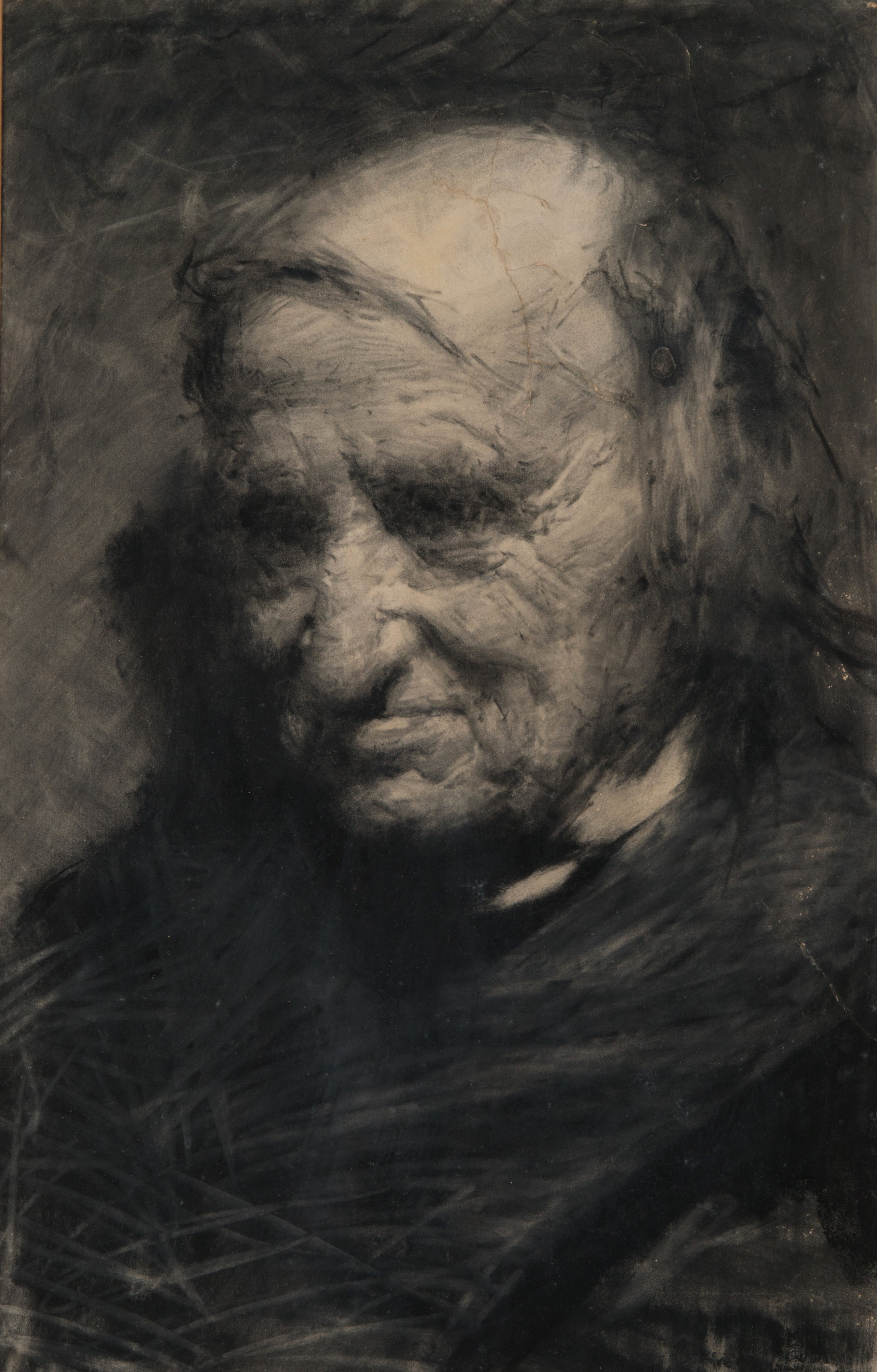 Angelo Dall'oca Bianca - Disegno a Carboncino "ritratto di Monsignor Jacopo Bernardi"