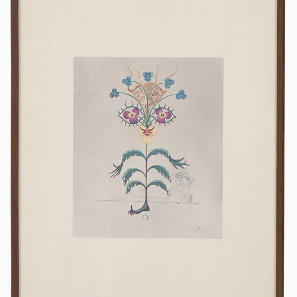 SALVADOR DALI' - Litografia "FLORA DACINAE VIOLA COGITANS"