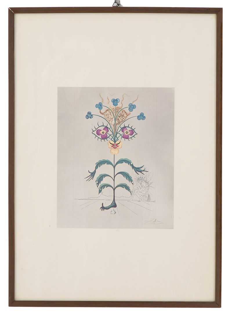 Salvador Dali' - Litografia "flora Dacinae Viola Cogitans"