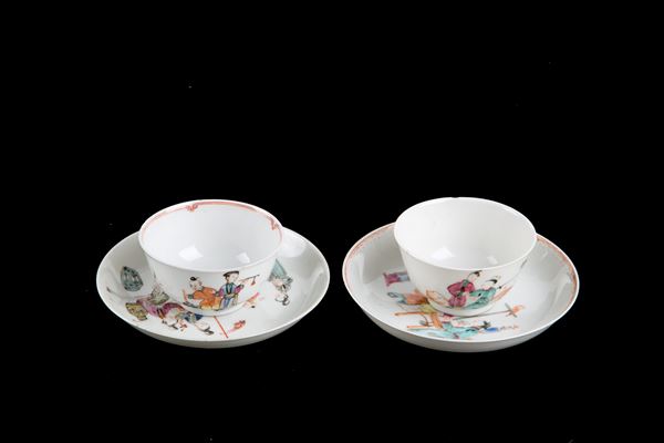 Pair of porcelain cups and saucers