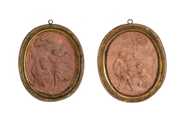 MARIA GIUSEPPE MAZZA - Pair of bas-reliefs "JOSEPH&'S DREAM" and "NOLI ME TANGERE"