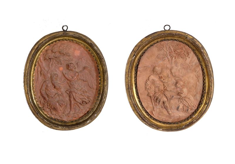Maria Giuseppe Mazza - Coppia di Bassorilievi "il Sogno di Giuseppe"