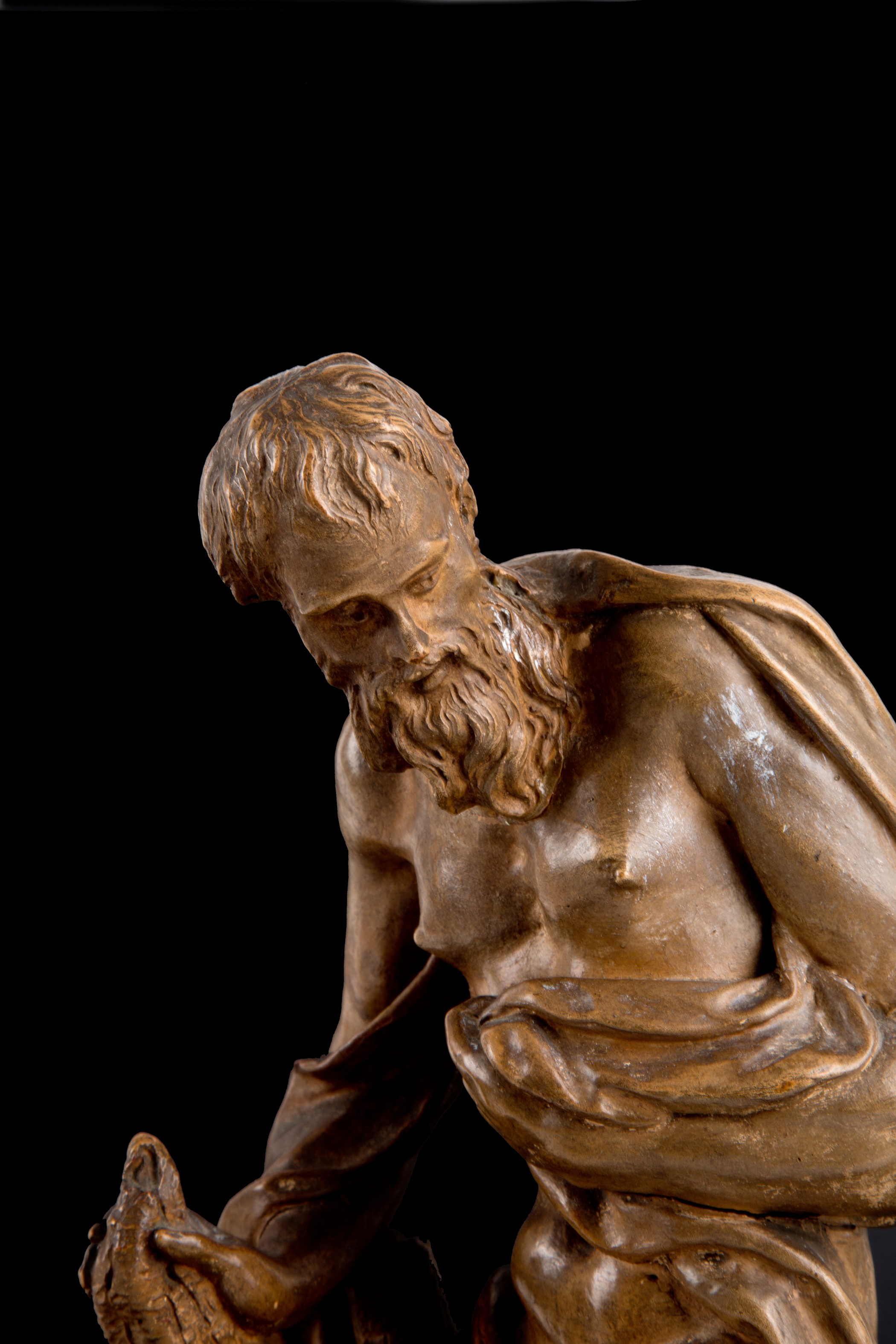 Scultura in terracotta "SAN GIROLAMO PENITENTE"