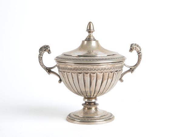 Silver sugar bowl