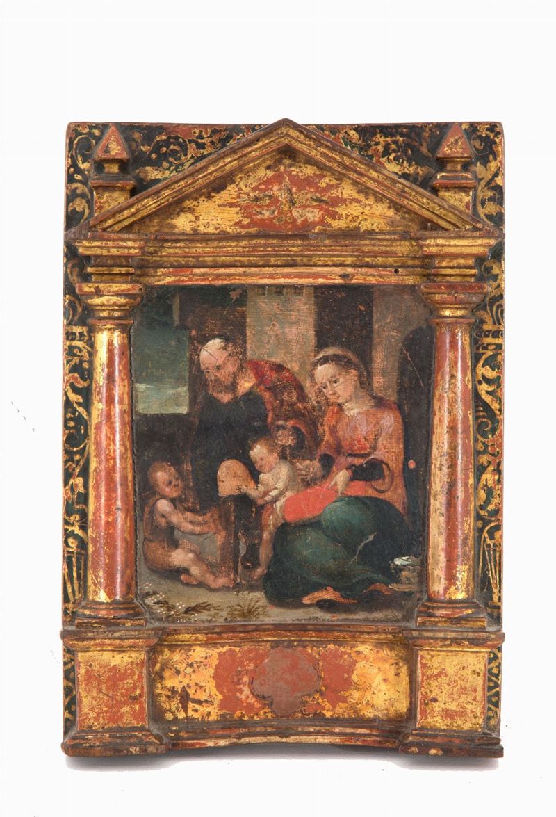 Tempietto in legno dipinto