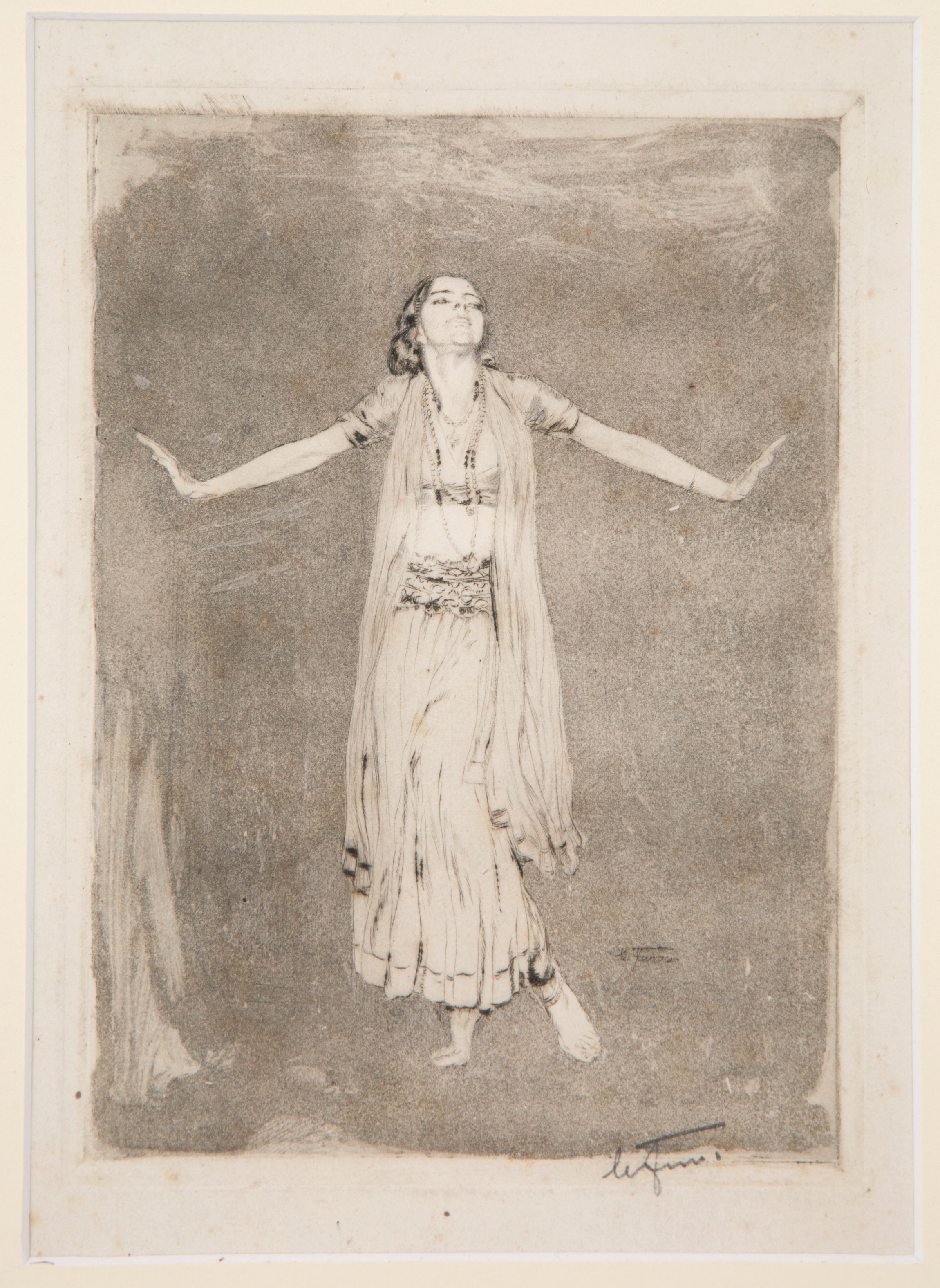 Cesare Ferro - Incisione "la Danzatrice Indiana"