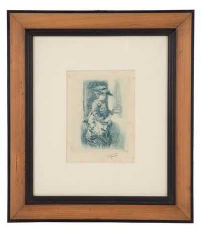 Incisione "gentildonna con Cappello"