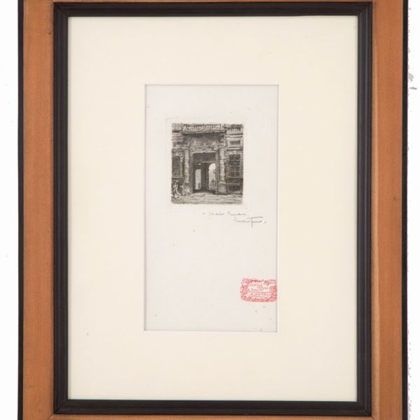 CESARE FERRO - Engraving "ARCHITECTURE"